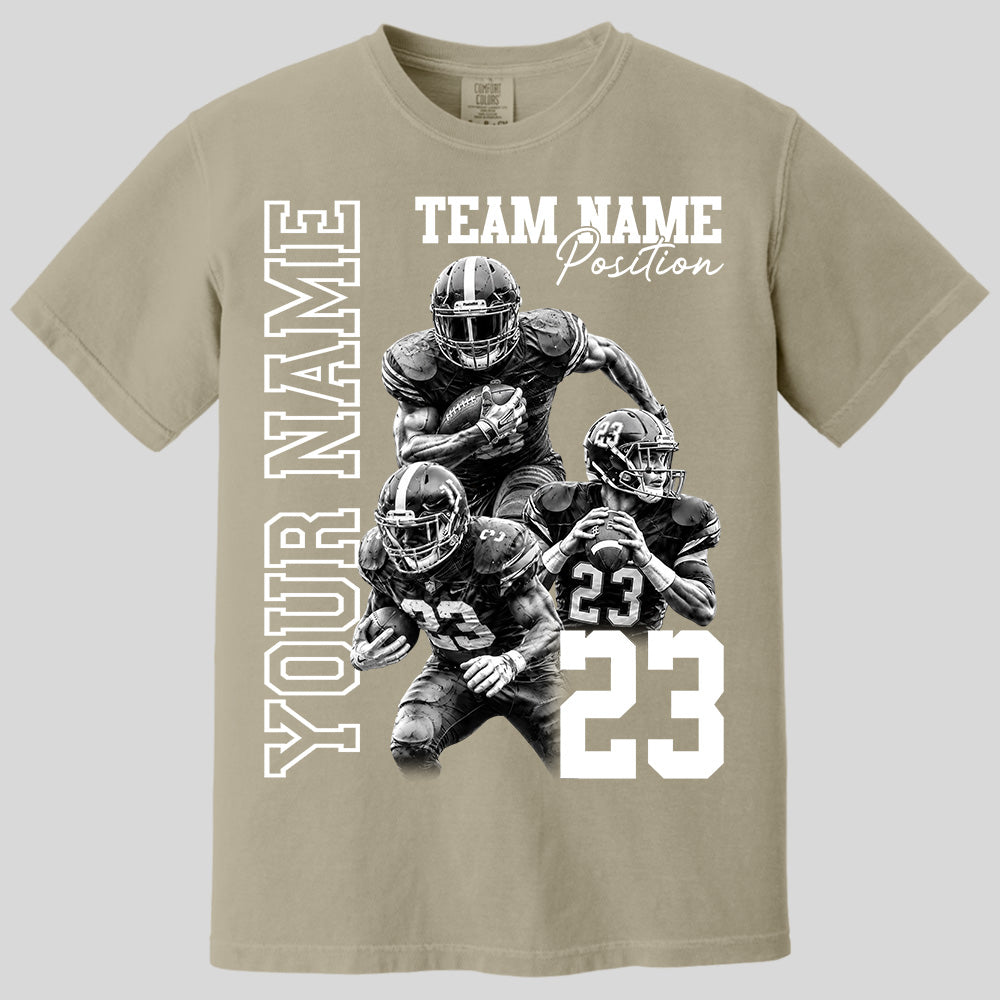 Customized American Football Photos Collage Shirt, Personalized Football Shirt With Name & Number, Football Team Gift Na02 Pt99