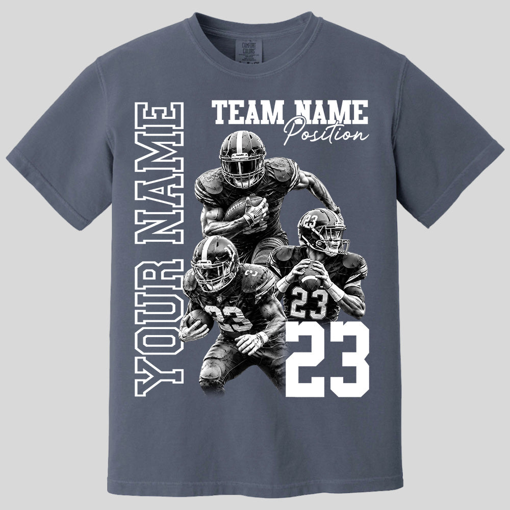 Customized American Football Photos Collage Shirt, Personalized Football Shirt With Name & Number, Football Team Gift Na02 Pt99