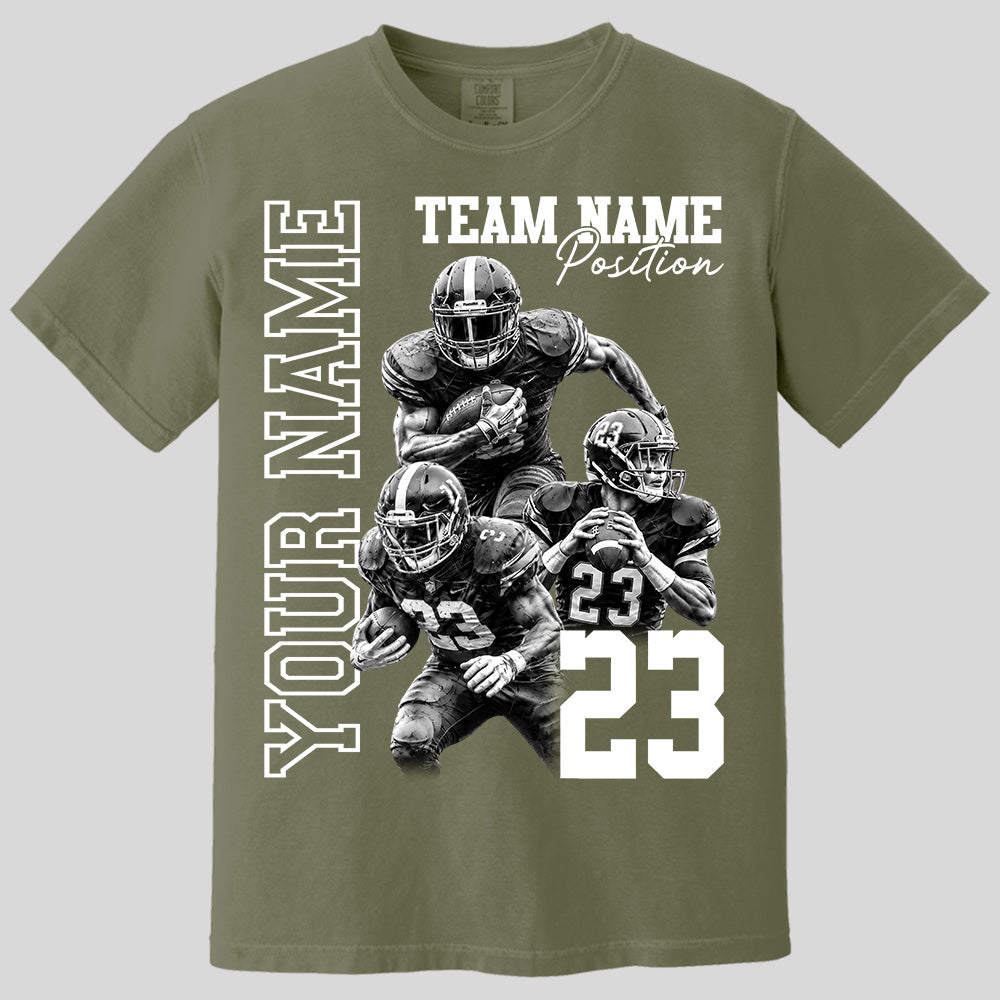 Customized American Football Photos Collage Shirt, Personalized Football Shirt With Name & Number, Football Team Gift Na02 Pt99