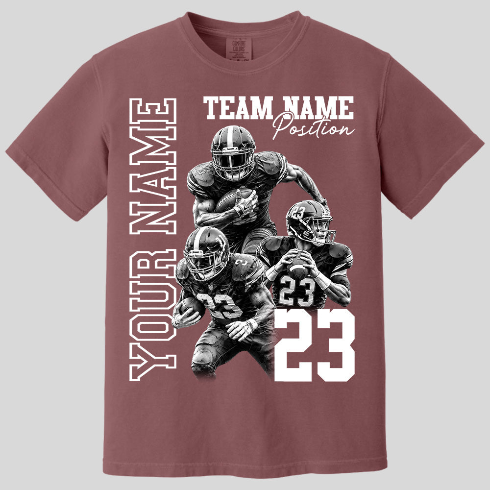 Customized American Football Photos Collage Shirt, Personalized Football Shirt With Name & Number, Football Team Gift Na02 Pt99