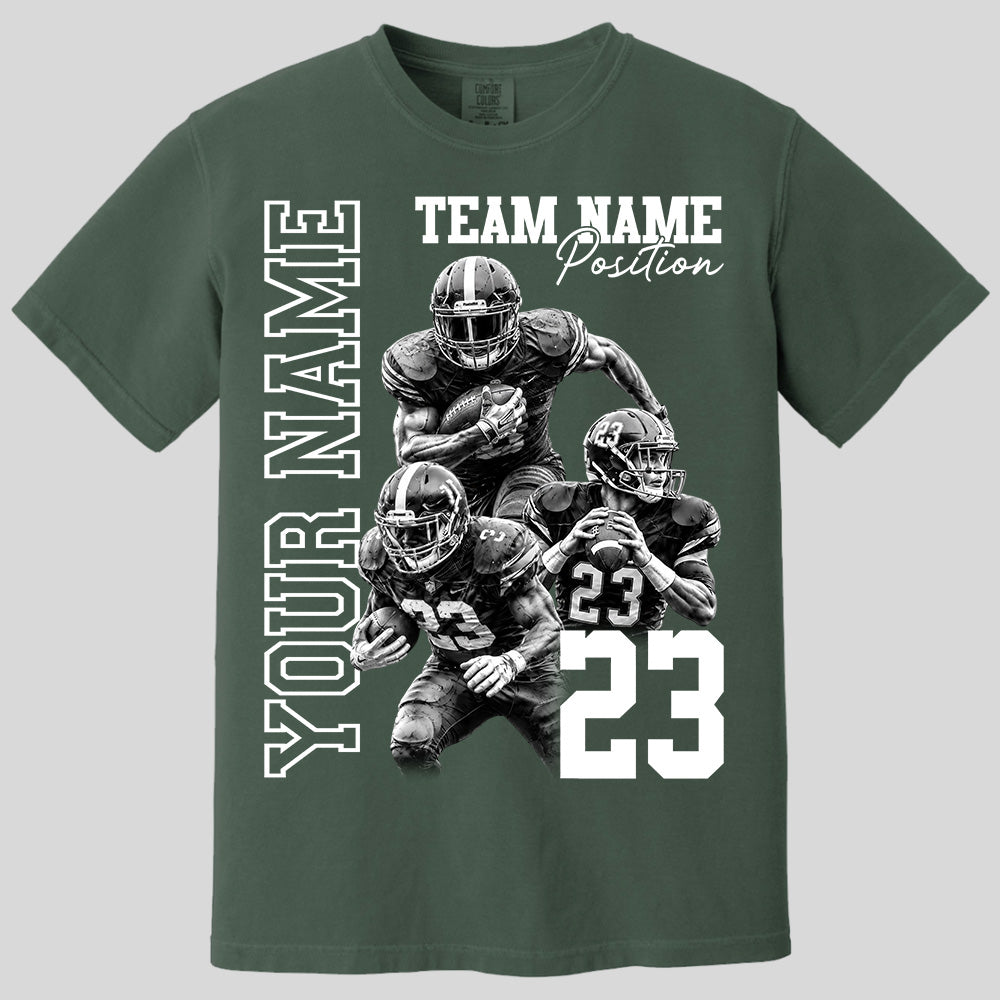 Customized American Football Photos Collage Shirt, Personalized Football Shirt With Name & Number, Football Team Gift Na02 Pt99