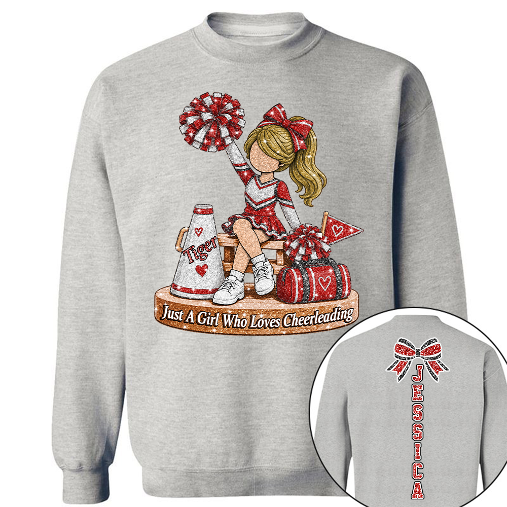 Custom Just A Girl Who Loves Cheerleading Shirt, Cheer Team Senior Night Gift L0411 Hv01