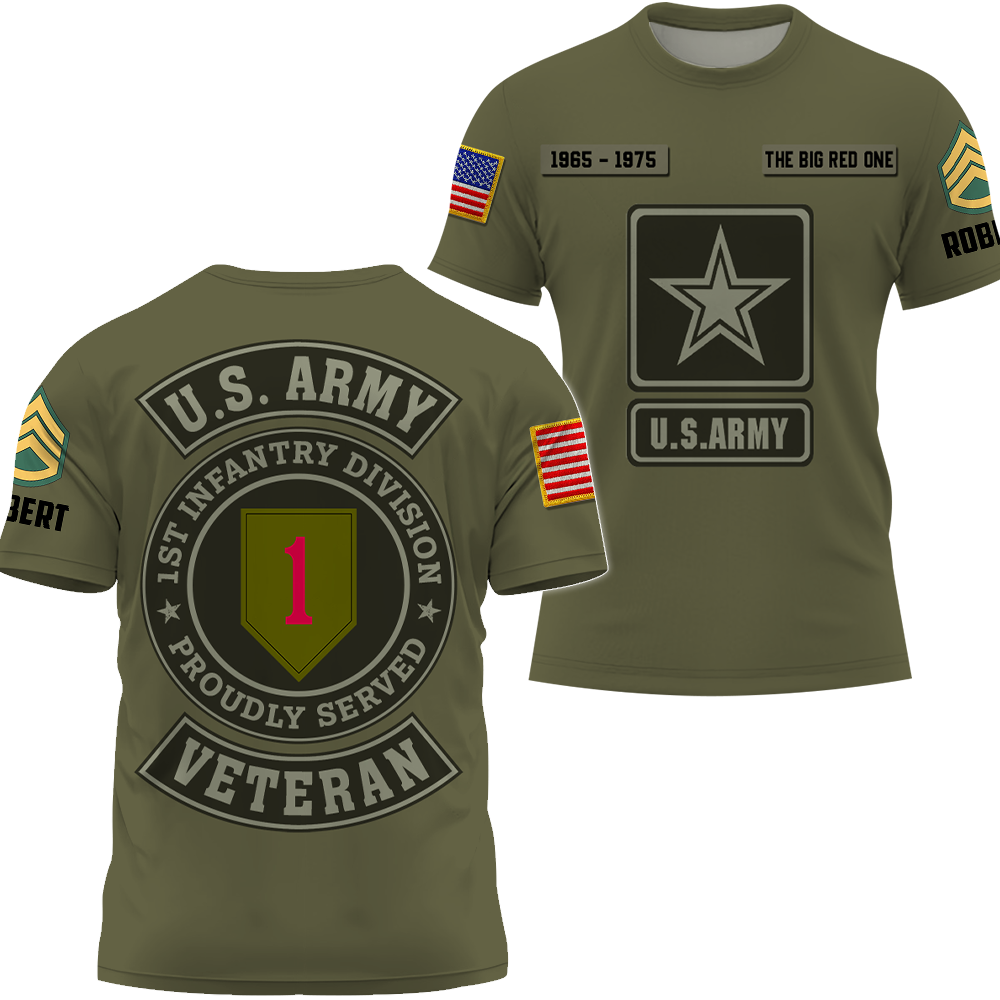 Personalized All Over Print Shirt Veteran Soldier Shit Custom All Branch Military K1702