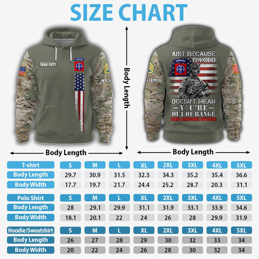 Personalized Veteran Shirt Just Because I'm Old Doesn't Mean You're Out Of Range Custom Camouflage Military Shirt For Veteran K1702 MT2