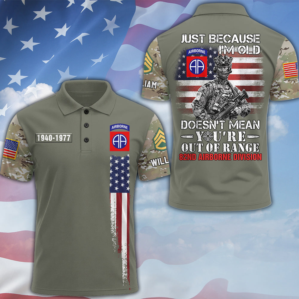 Personalized Veteran Shirt Just Because I'm Old Doesn't Mean You're Out Of Range Custom Camouflage Military Shirt For Veteran K1702 MT2