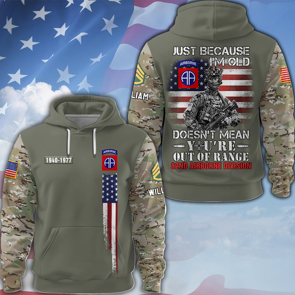 Personalized Veteran Shirt Just Because I'm Old Doesn't Mean You're Out Of Range Custom Camouflage Military Shirt For Veteran K1702 MT2