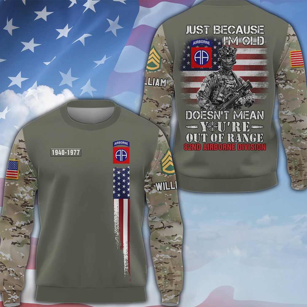 Personalized Veteran Shirt Just Because I'm Old Doesn't Mean You're Out Of Range Custom Camouflage Military Shirt For Veteran K1702 MT2