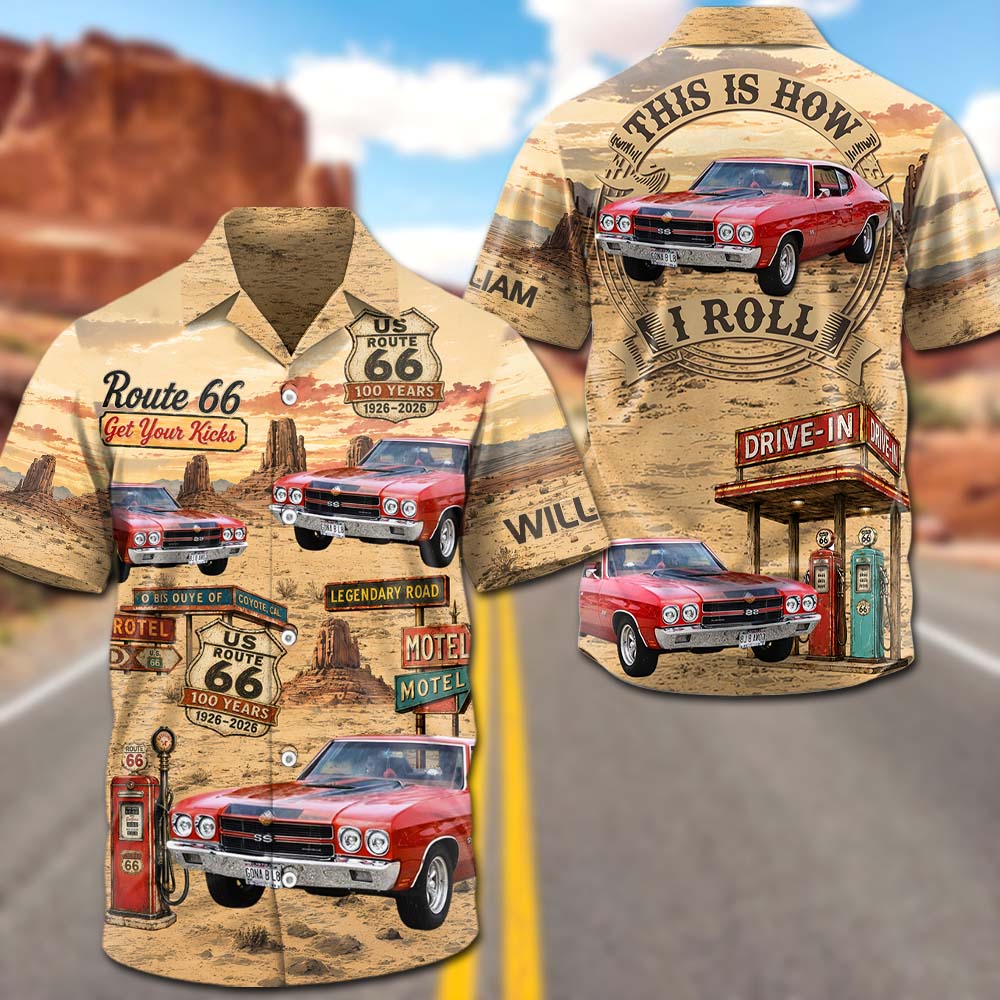 Celebrate 100 Years of Road Route 66 - Heritage Road American - Custom Vehicle Photo Hawaiian Shirt A2110 Pt99