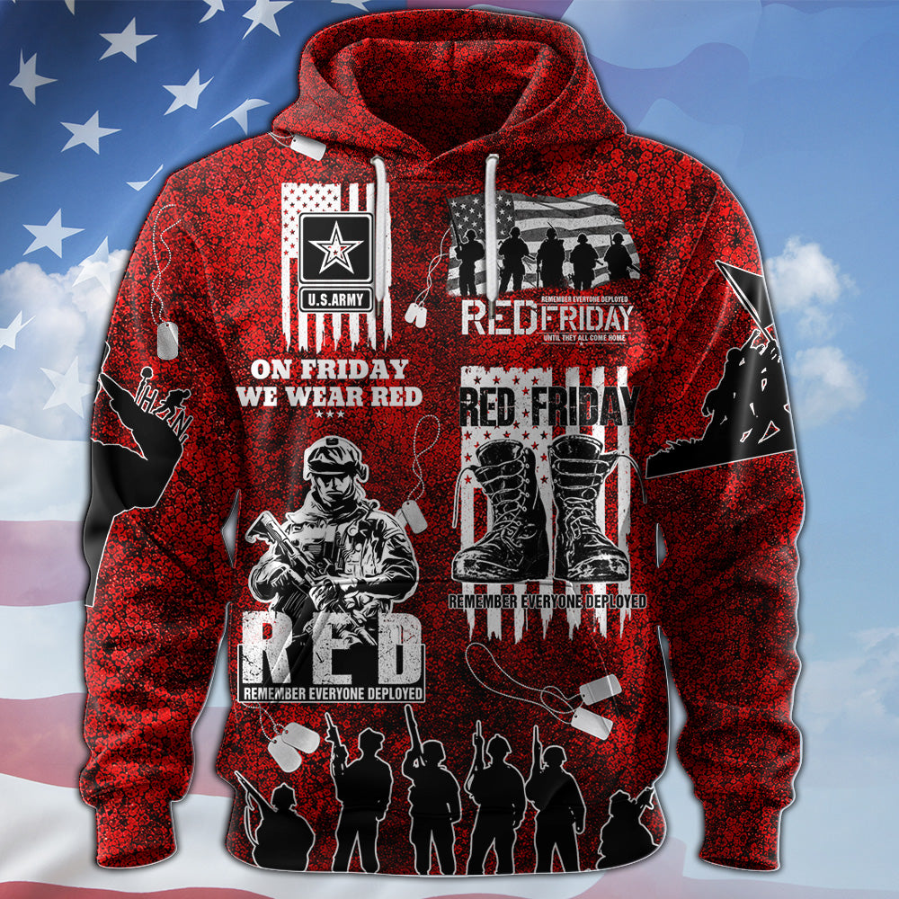Custom Shirt Red Friday Remember Everyone Deployed T-Shirt Available all Military Branches Veterans Military Family Gifts K1702 MT2