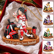 Just A Girl Who Loves Baseball, Personalized Baseball Ornament, Custom Player Name Gift, Gift For Baseball Players Baseball Lover MI209 Nh00