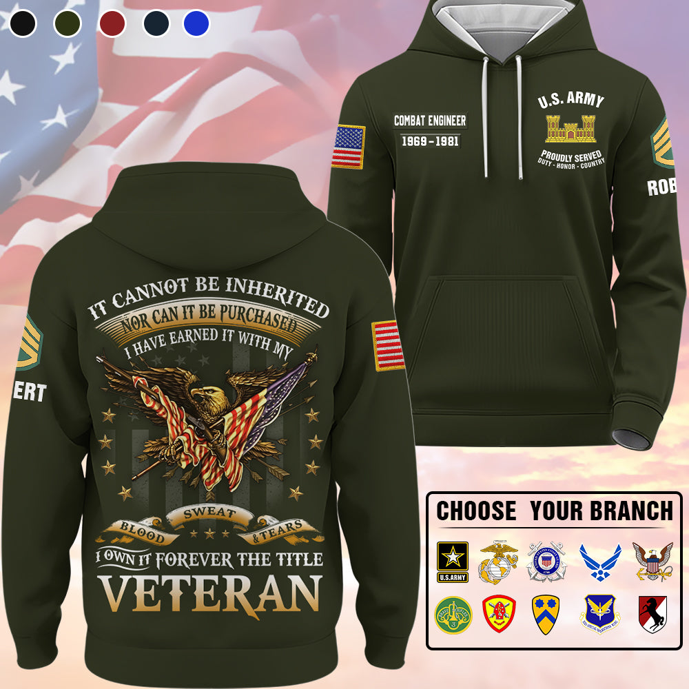 It Cannot Be Inherited Nor Can It Purchased Eagle Art Personalized All Over Print Shirt Custom Division Military Gift For Veteran K1702 Trhn