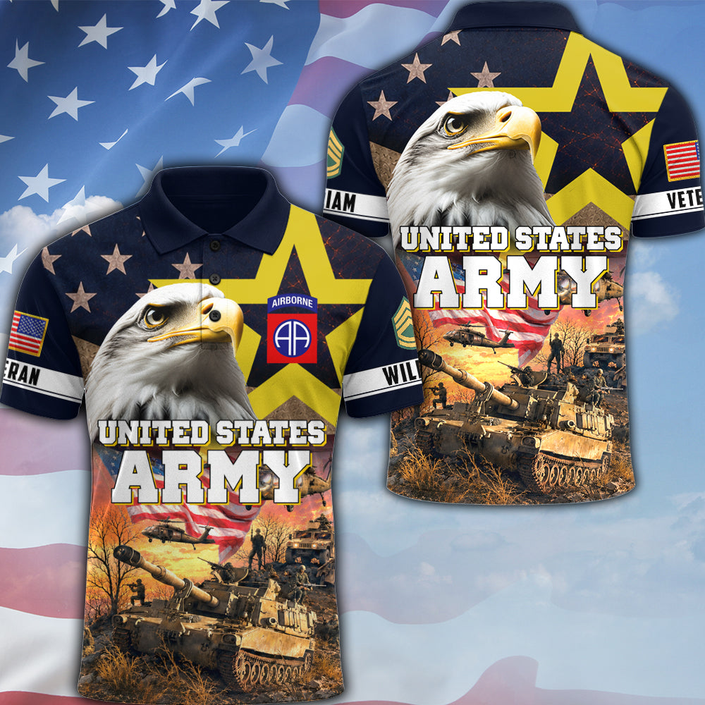 Personalized All Over Print Shirt Veterans Military American Eagle Available All Military Branches, Veteran Gifts K1702 MT2