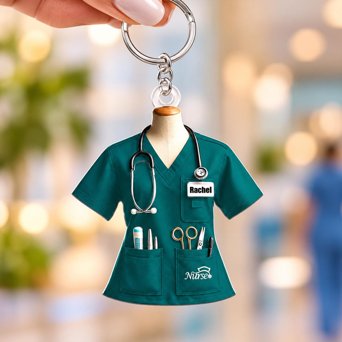 Custom Name Nurse Uniform Personalized Acrylic Keychain Pt99