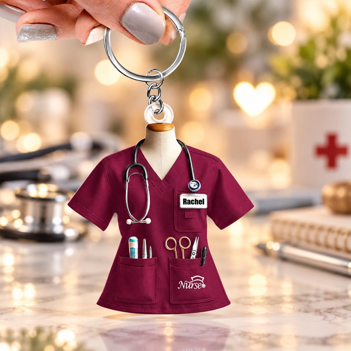 Custom Name Nurse Uniform Personalized Acrylic Keychain Pt99