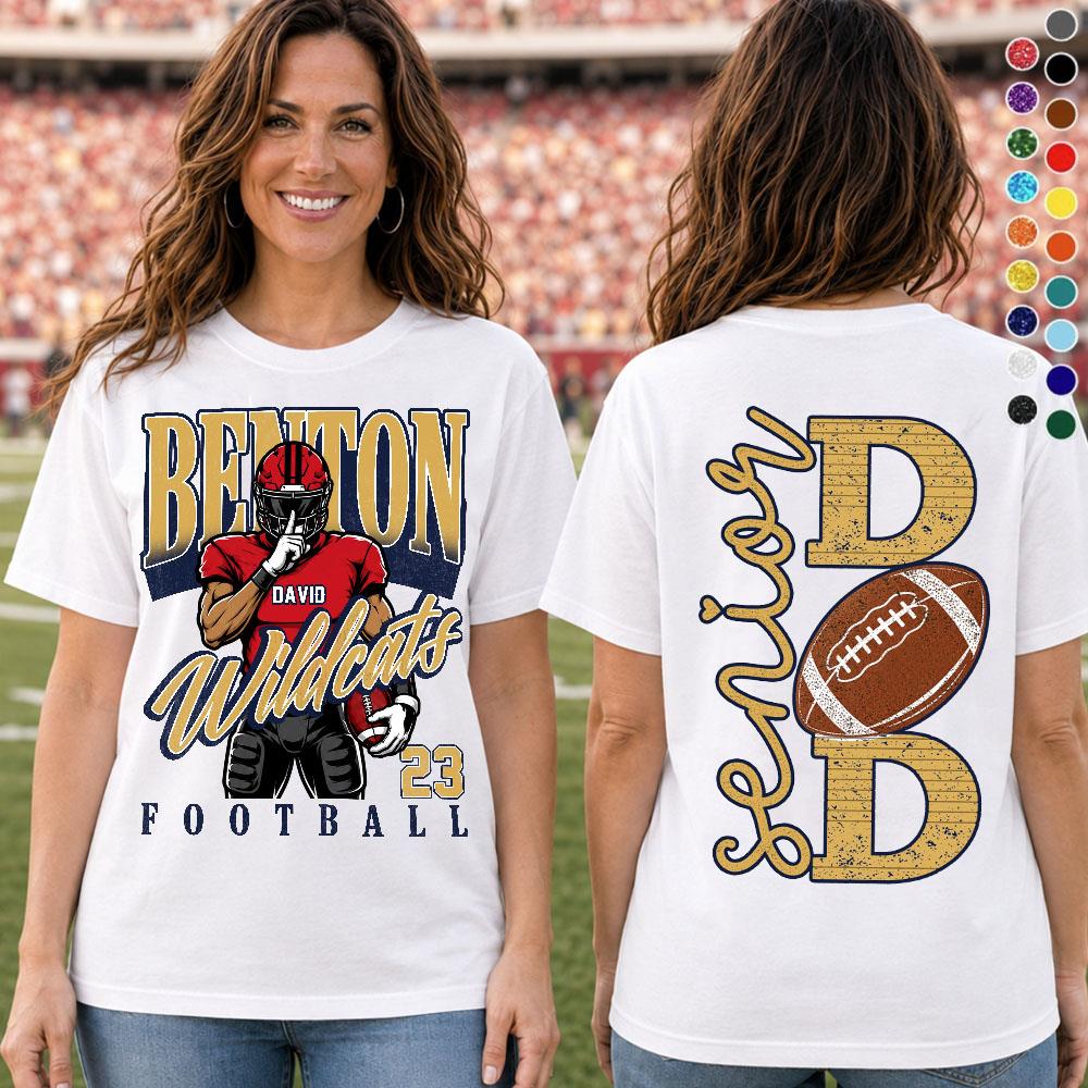Custom Football Senior Mom 2027 Shirt, Senior Year Football Gift Idea L0411 Nh00