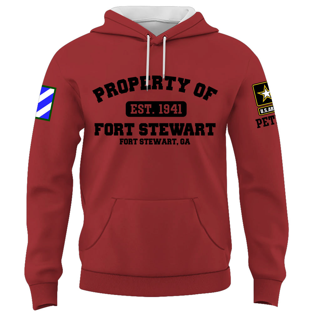 Custom Shirt Military Base Property of Fort Benning US Veteran All Branch Gift K1702 Trhn