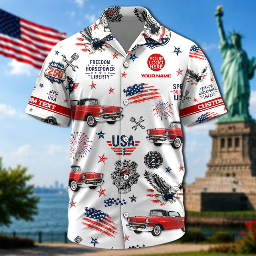 Celebrate America 250th Anniversary - Personalized Car Photo Hawaiian Shirt A2110 Pt99