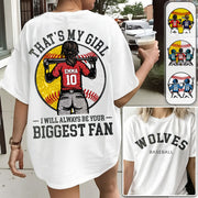 Custom Baseball Softball Mom Shirt, Personalized Kids Name Number Team Name, Those Are My Kids Biggest Fan Tee VH01