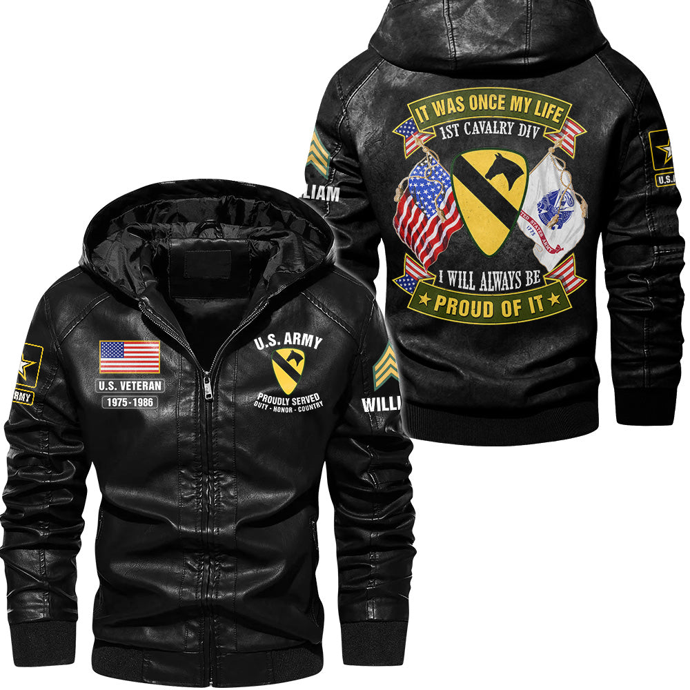 Custom Leather Jackets It Was Once My Life US Veteran I Will Always Be Proud Of It Gift For Veteran K1702 Trhn