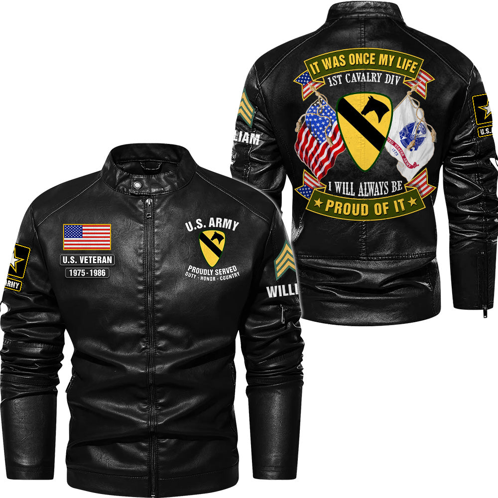 Custom Leather Jackets It Was Once My Life US Veteran I Will Always Be Proud Of It Gift For Veteran K1702 Trhn