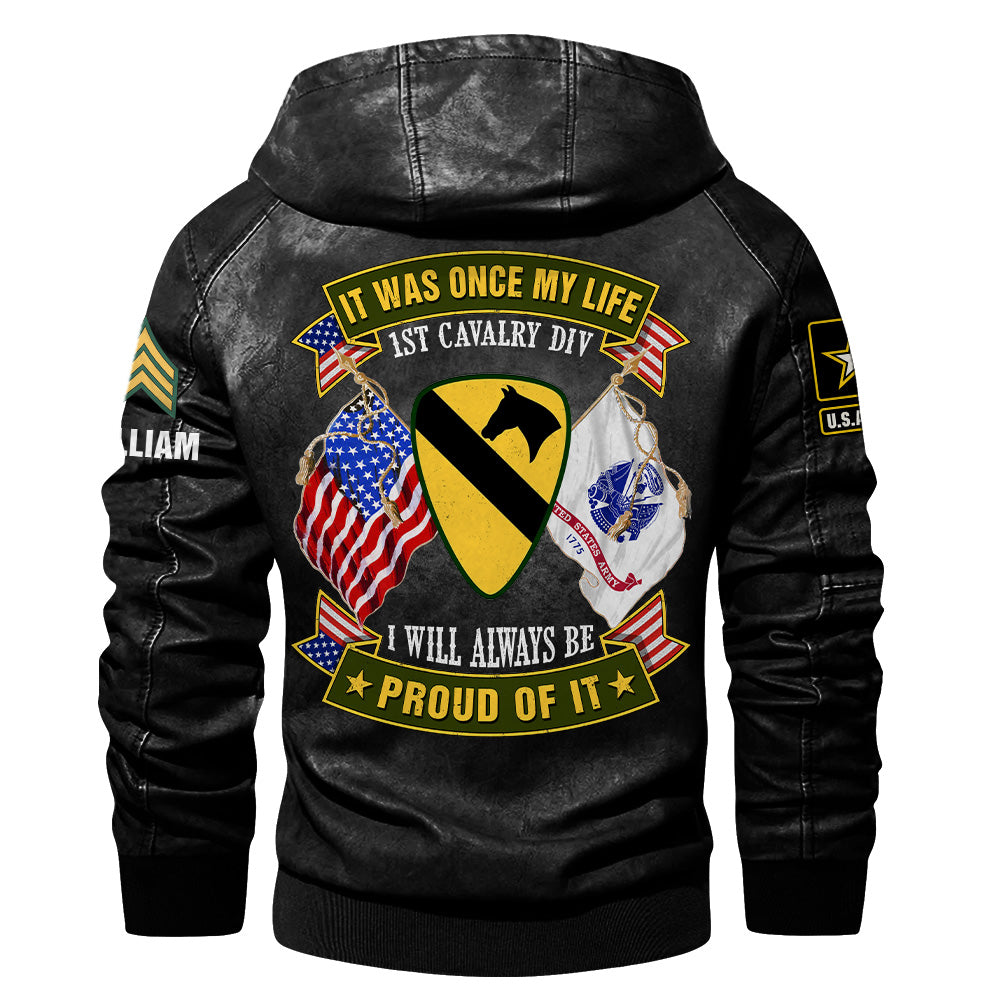 Custom Leather Jackets It Was Once My Life US Veteran I Will Always Be Proud Of It Gift For Veteran K1702 Trhn
