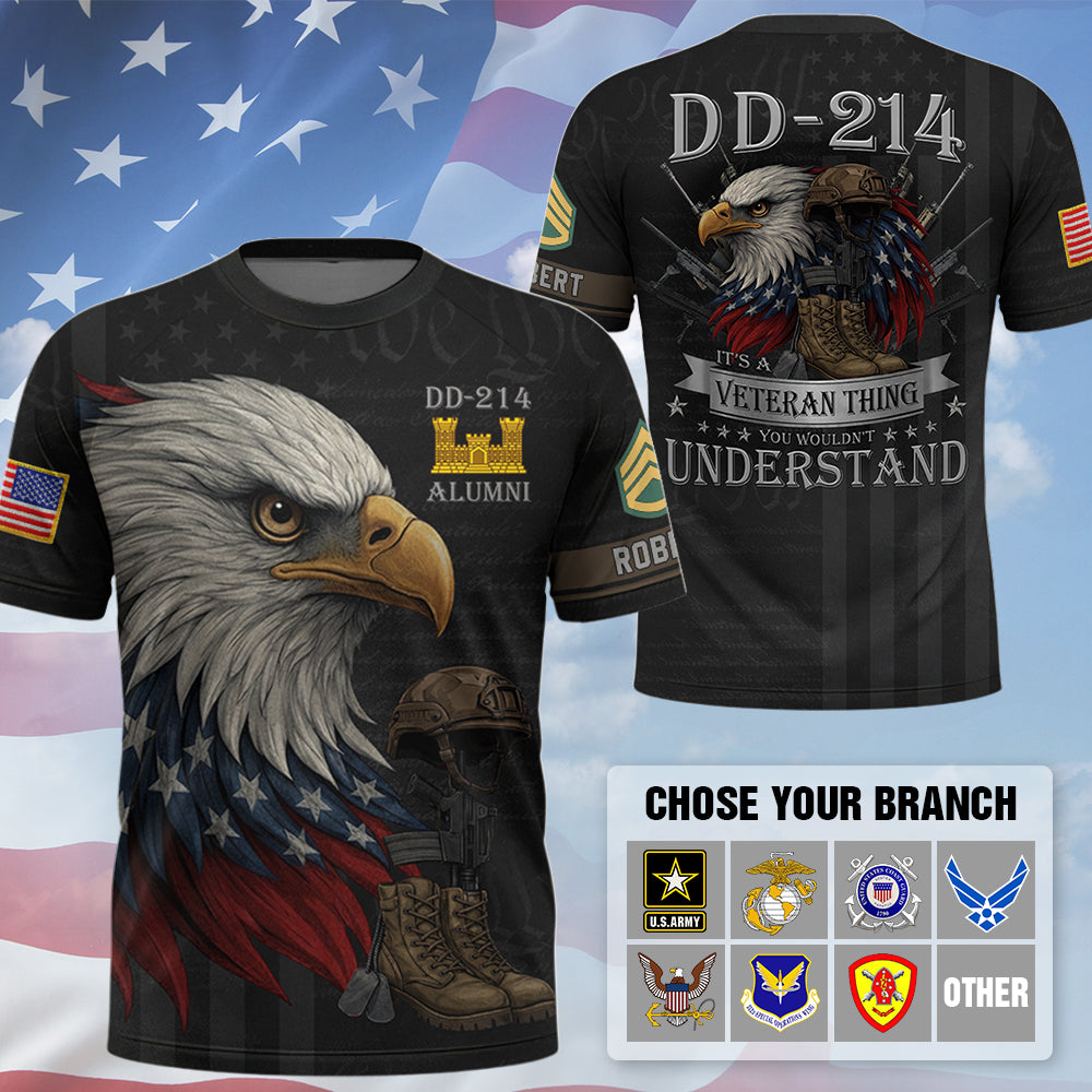 Personalized All Over Print Shirt DD 214 It's A Veteran Thing You Wouldn't Understand Personalized Shirt For Veteran K1702