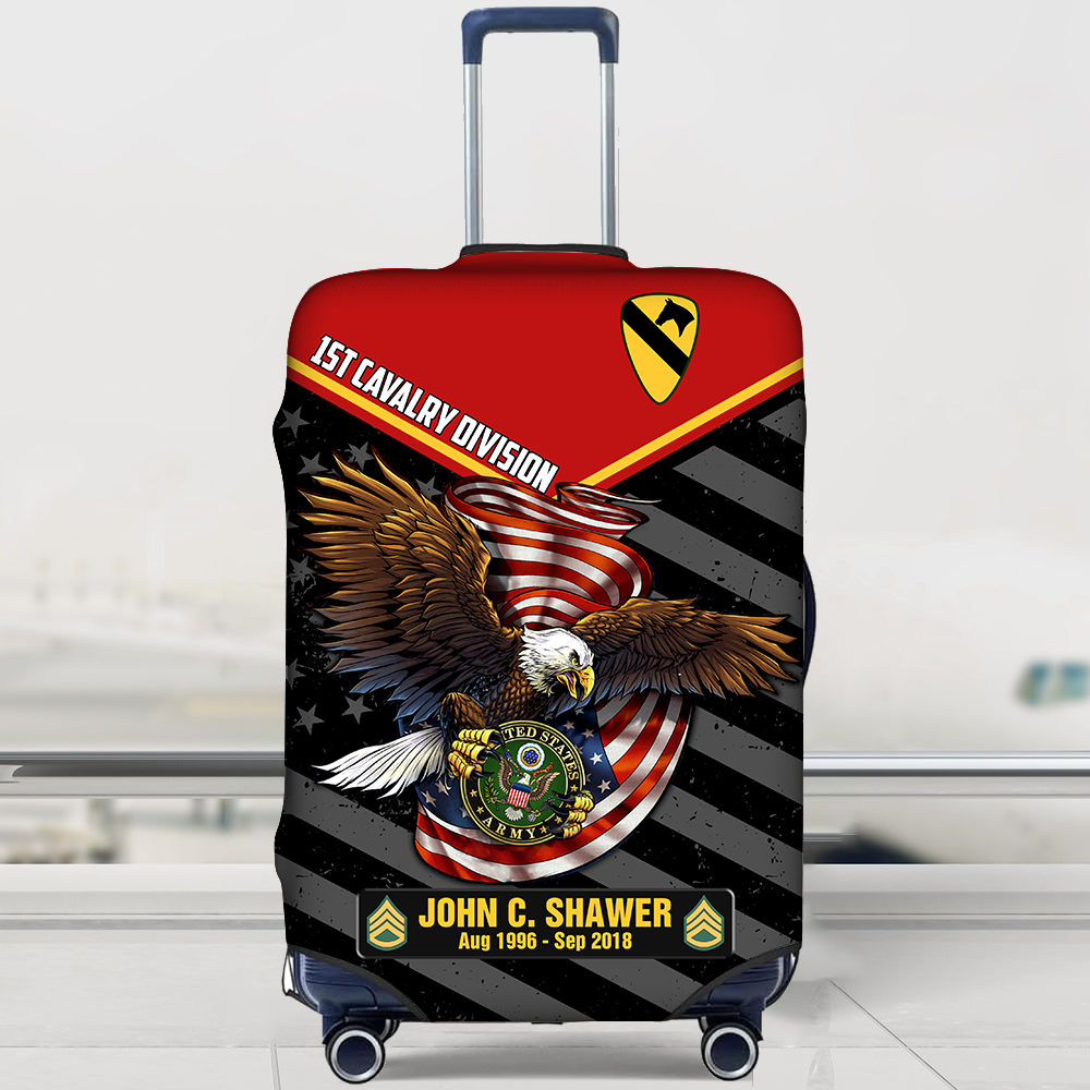 Personalized Gifts For Veteran Luggage Cover Proudly Served Duty Honor Country Custom All Military Branch K1702