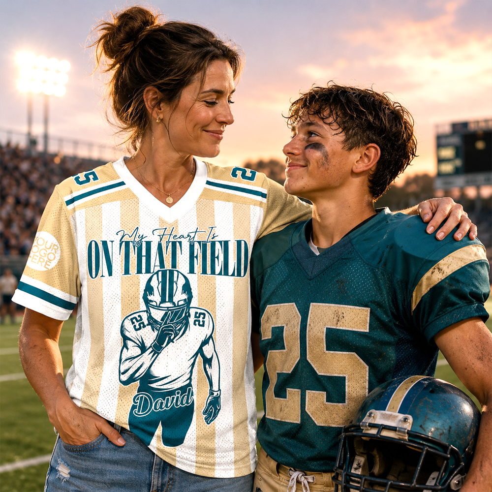 Custom My Heart Is On That Field Football Jersey For Football Players L0411 Hv01