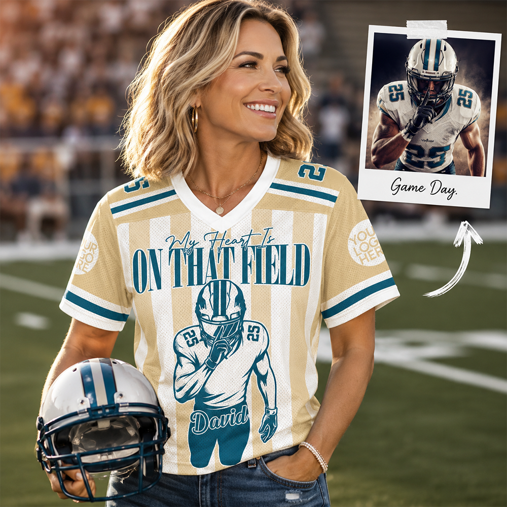 Custom My Heart Is On That Field Football Jersey For Football Players L0411 Hv01