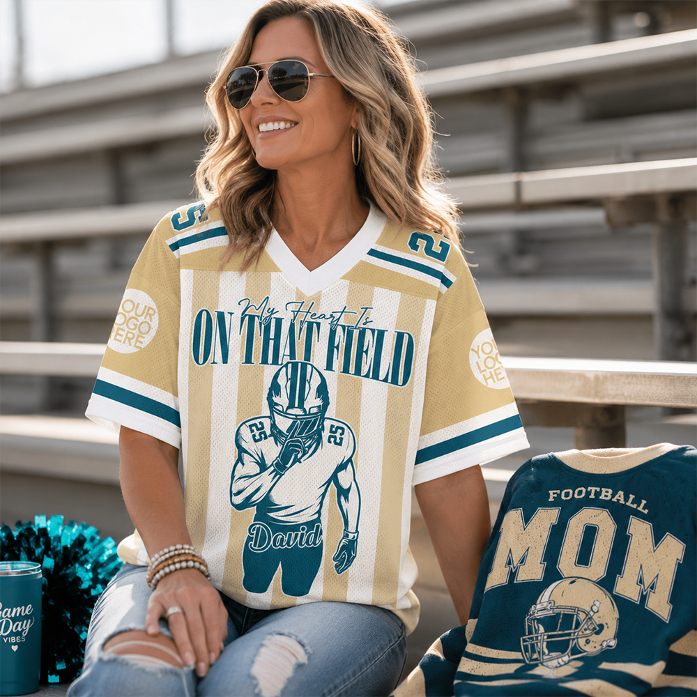 Custom My Heart Is On That Field Football Jersey For Football Players L0411 Hv01