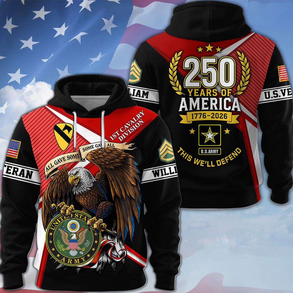 Custom All Over Print Shirt 250 Years Of America Available All Military Branches Gift For Veterans K1702 MT2