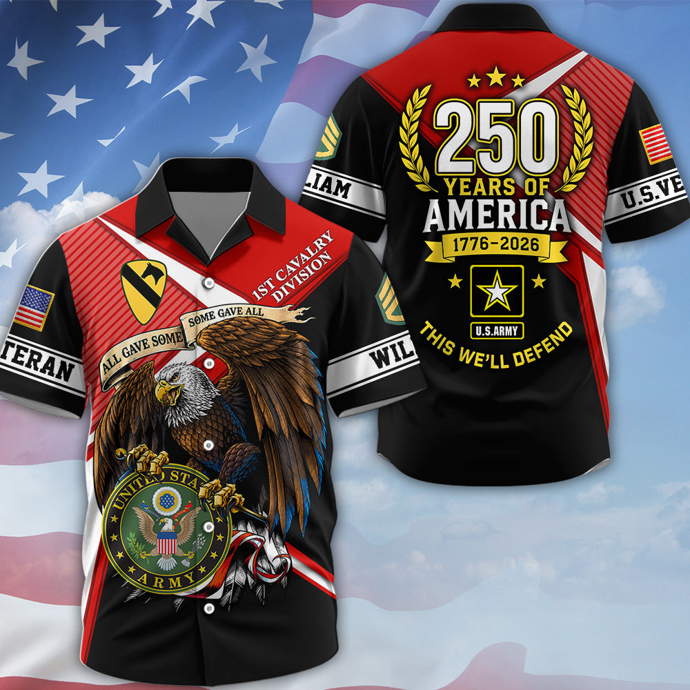 Custom All Over Print Shirt 250 Years Of America Available All Military Branches Gift For Veterans K1702 MT2