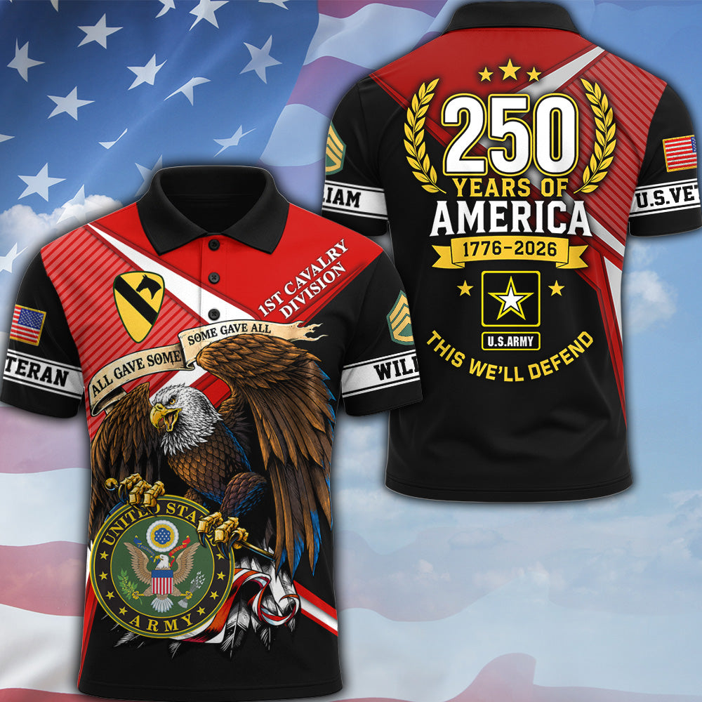 Custom All Over Print Shirt 250 Years Of America Available All Military Branches Gift For Veterans K1702 MT2