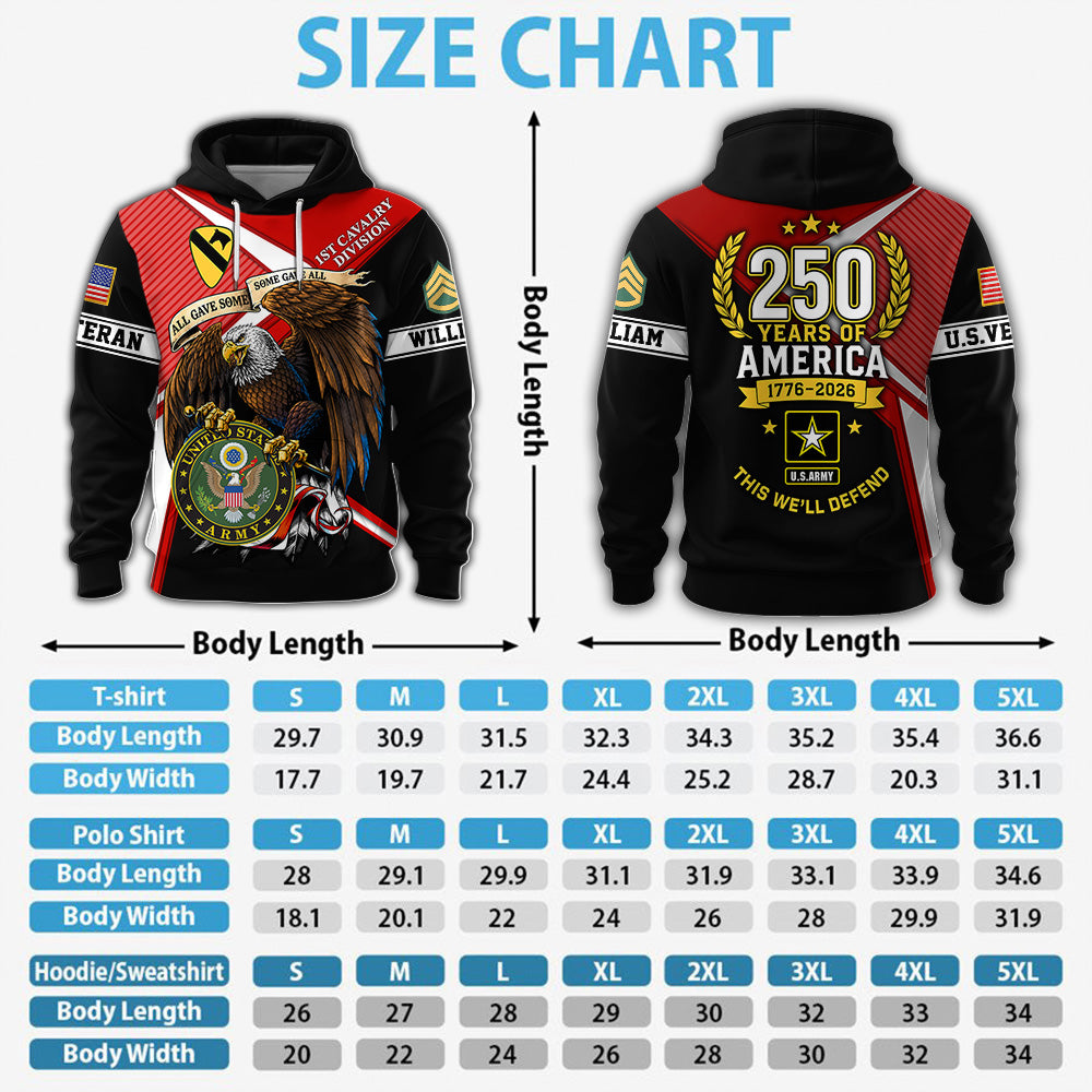Custom All Over Print Shirt 250 Years Of America Available All Military Branches Gift For Veterans K1702 MT2