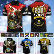 Custom All Over Print Shirt 250 Years Of America Available All Military Branches Gift For Veterans K1702 MT2