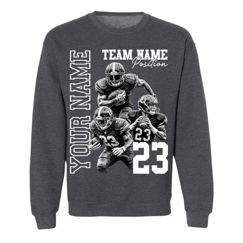 Customized American Football Photos Collage Shirt, Personalized Football Shirt With Name & Number, Football Team Gift Na02 Pt99