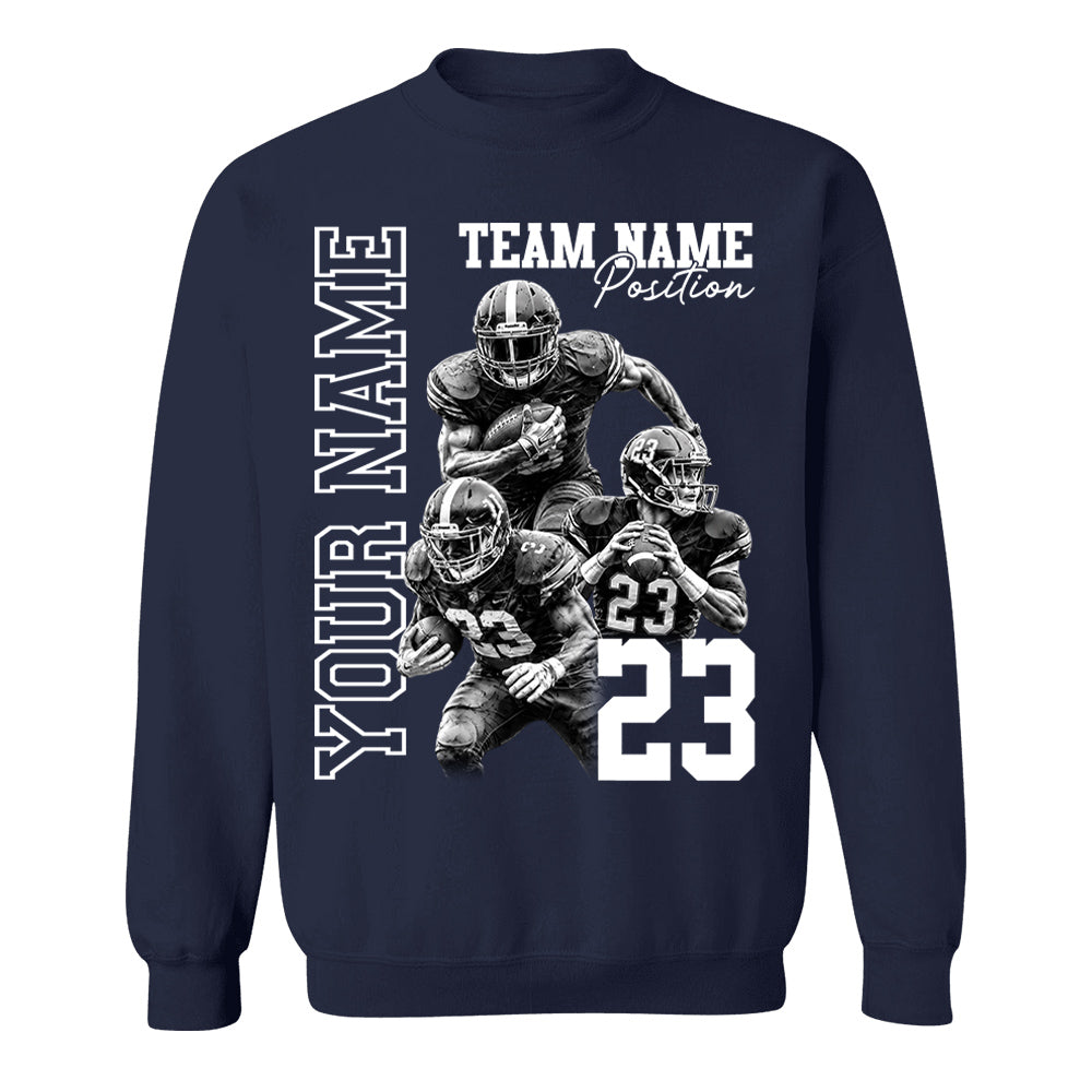 Customized American Football Photos Collage Shirt, Personalized Football Shirt With Name & Number, Football Team Gift Na02 Pt99
