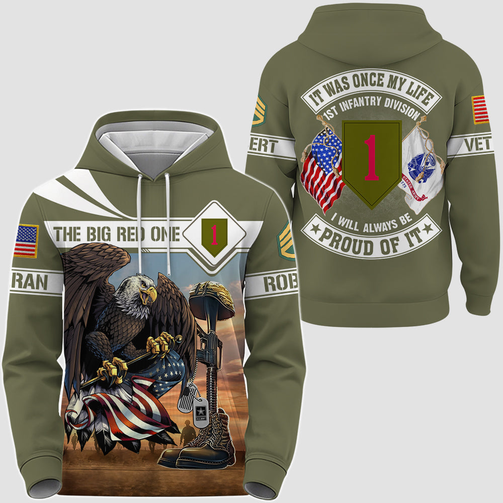 Personalized All Over Print Shirt It Was Once My Life US Veteran I Will Always Be Proud Of It Eagle America Gift For Veteran K1702 Trhn
