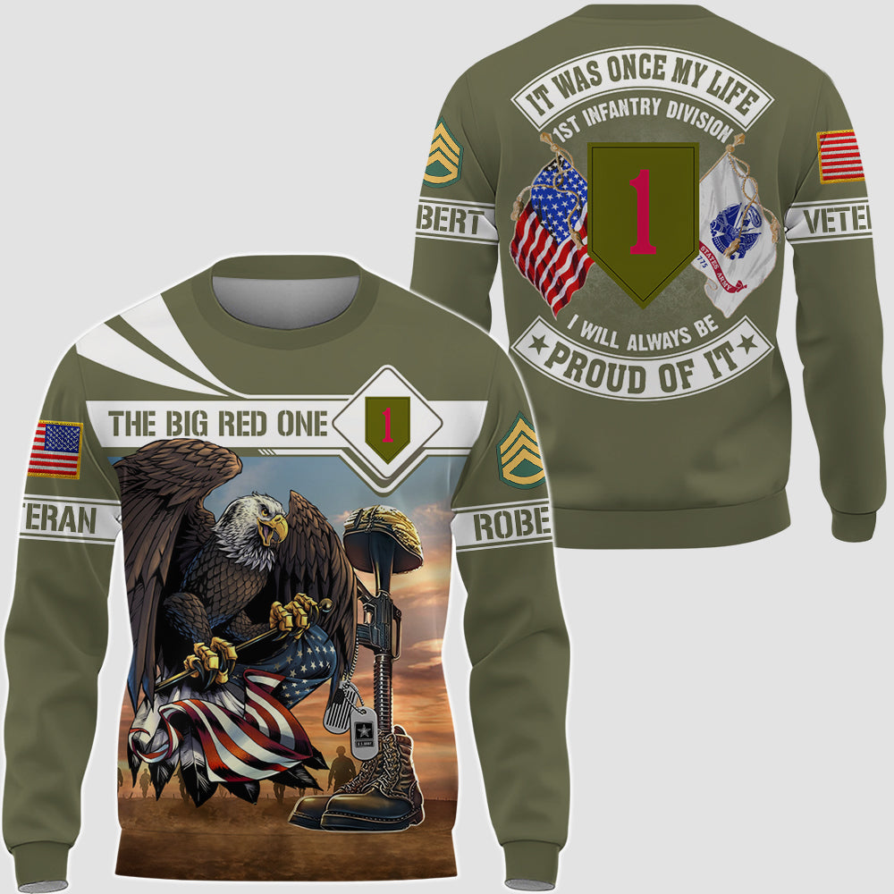 Personalized All Over Print Shirt It Was Once My Life US Veteran I Will Always Be Proud Of It Eagle America Gift For Veteran K1702 Trhn