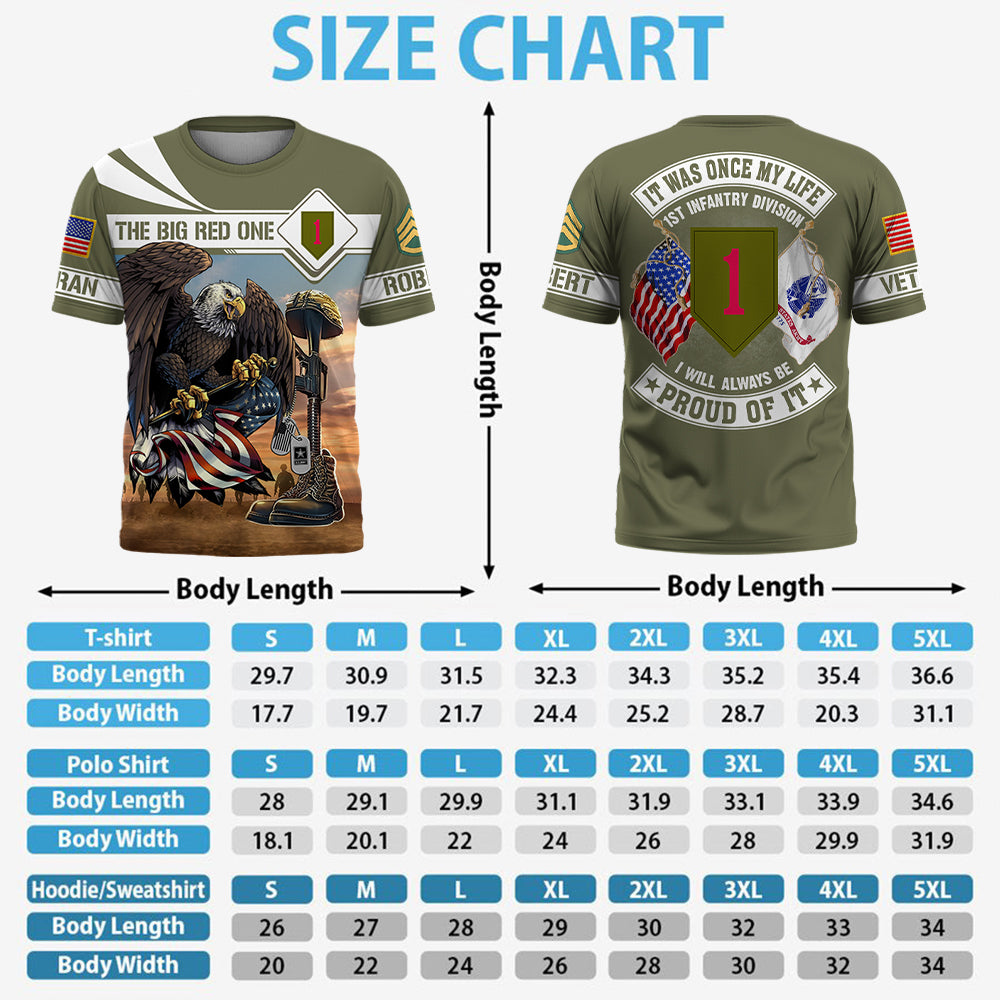 Personalized All Over Print Shirt It Was Once My Life US Veteran I Will Always Be Proud Of It Eagle America Gift For Veteran K1702 Trhn