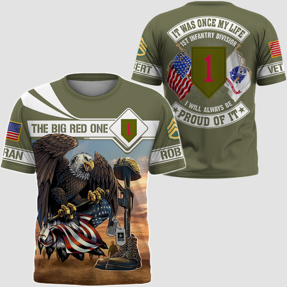 Personalized All Over Print Shirt It Was Once My Life US Veteran I Will Always Be Proud Of It Eagle America Gift For Veteran K1702 Trhn