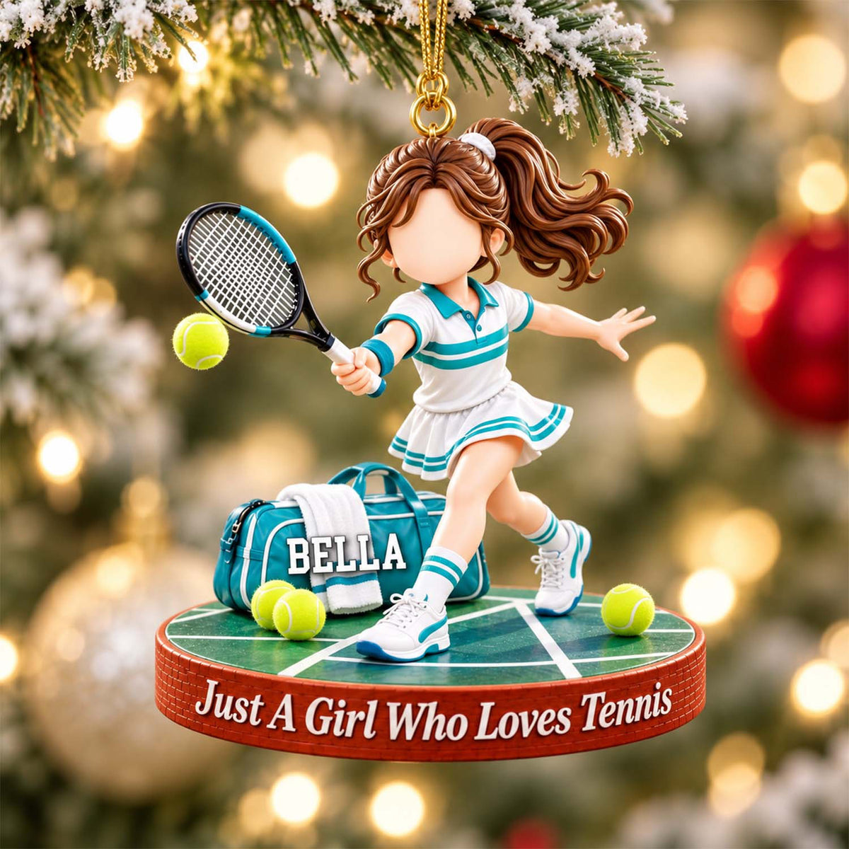Personalized Tennis Boy Tennis Girl Christmas Ornament Vr2 Pt99