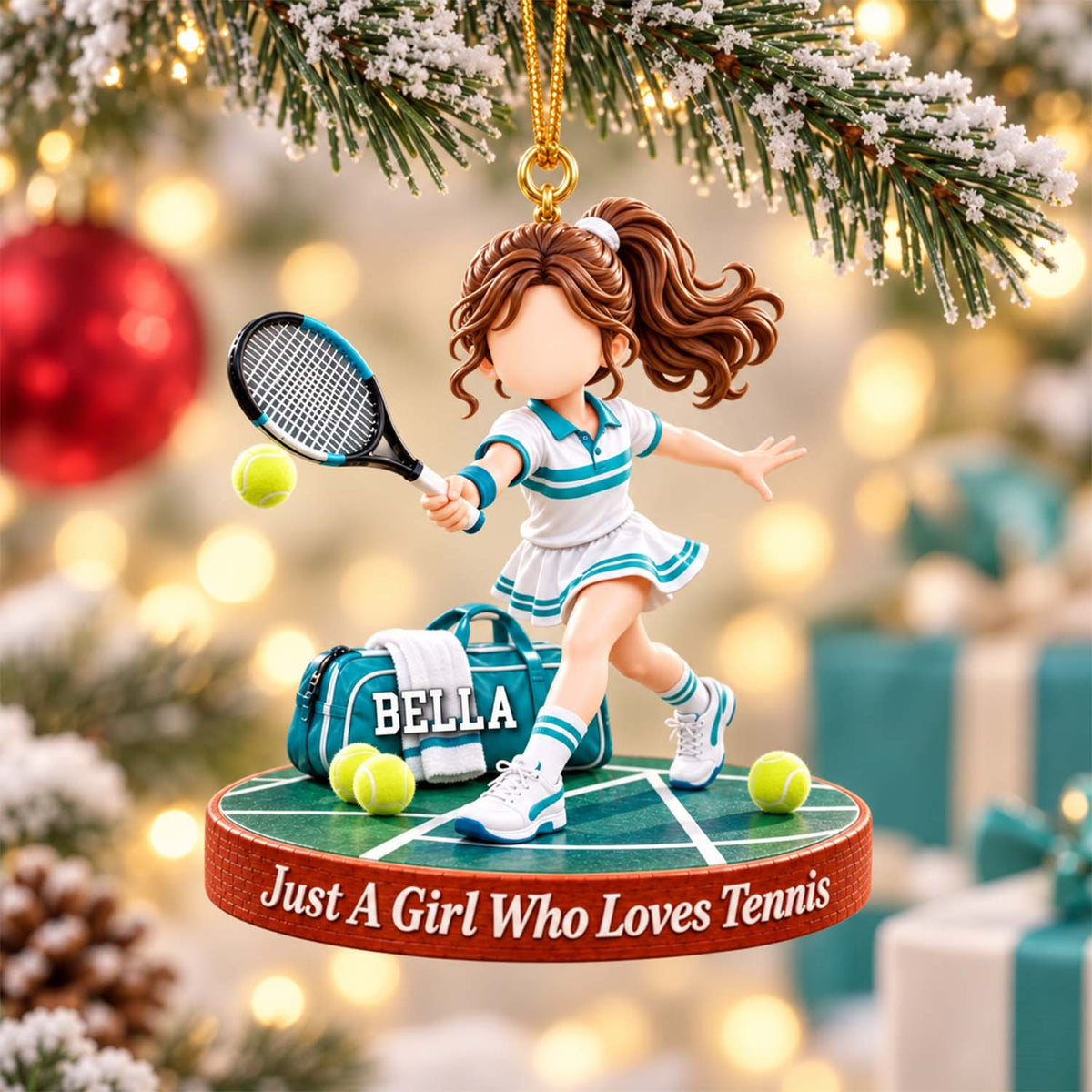 Personalized Tennis Boy Tennis Girl Christmas Ornament Vr2 Pt99