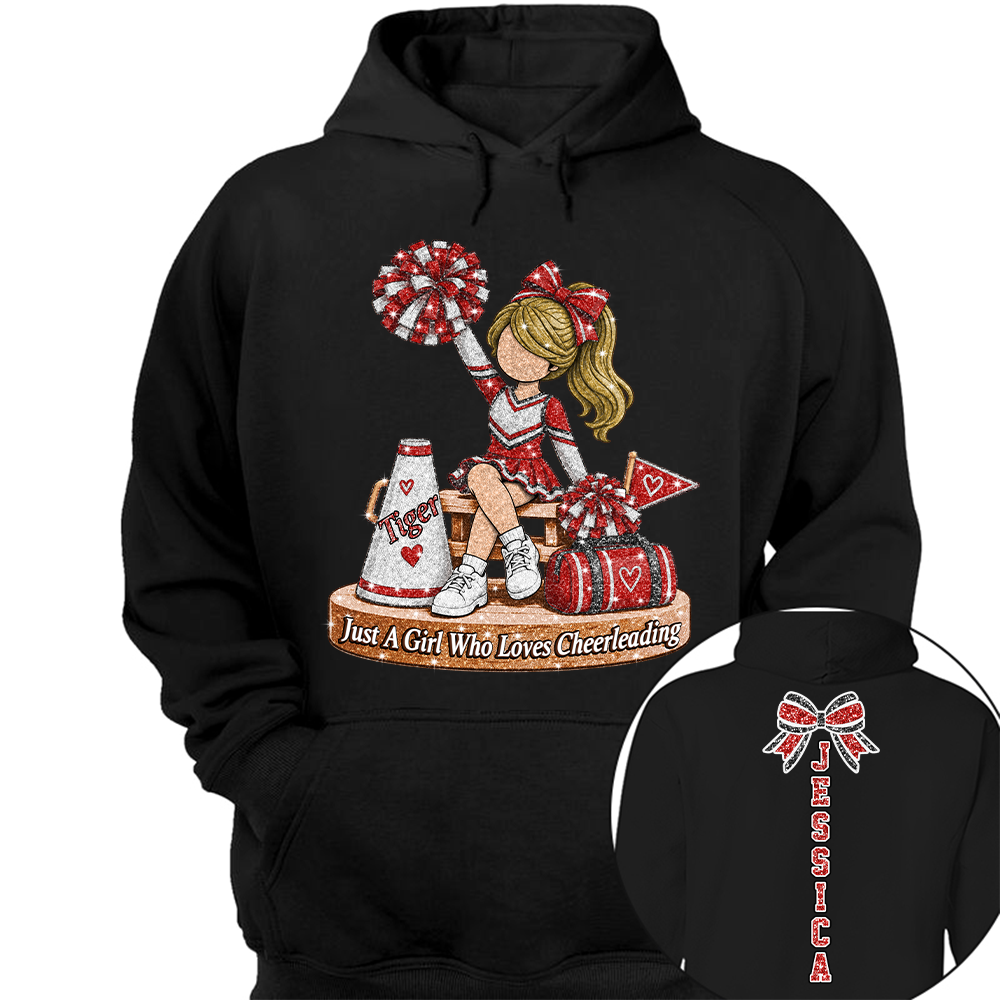 Custom Just A Girl Who Loves Cheerleading Shirt, Cheer Team Senior Night Gift L0411 Hv01