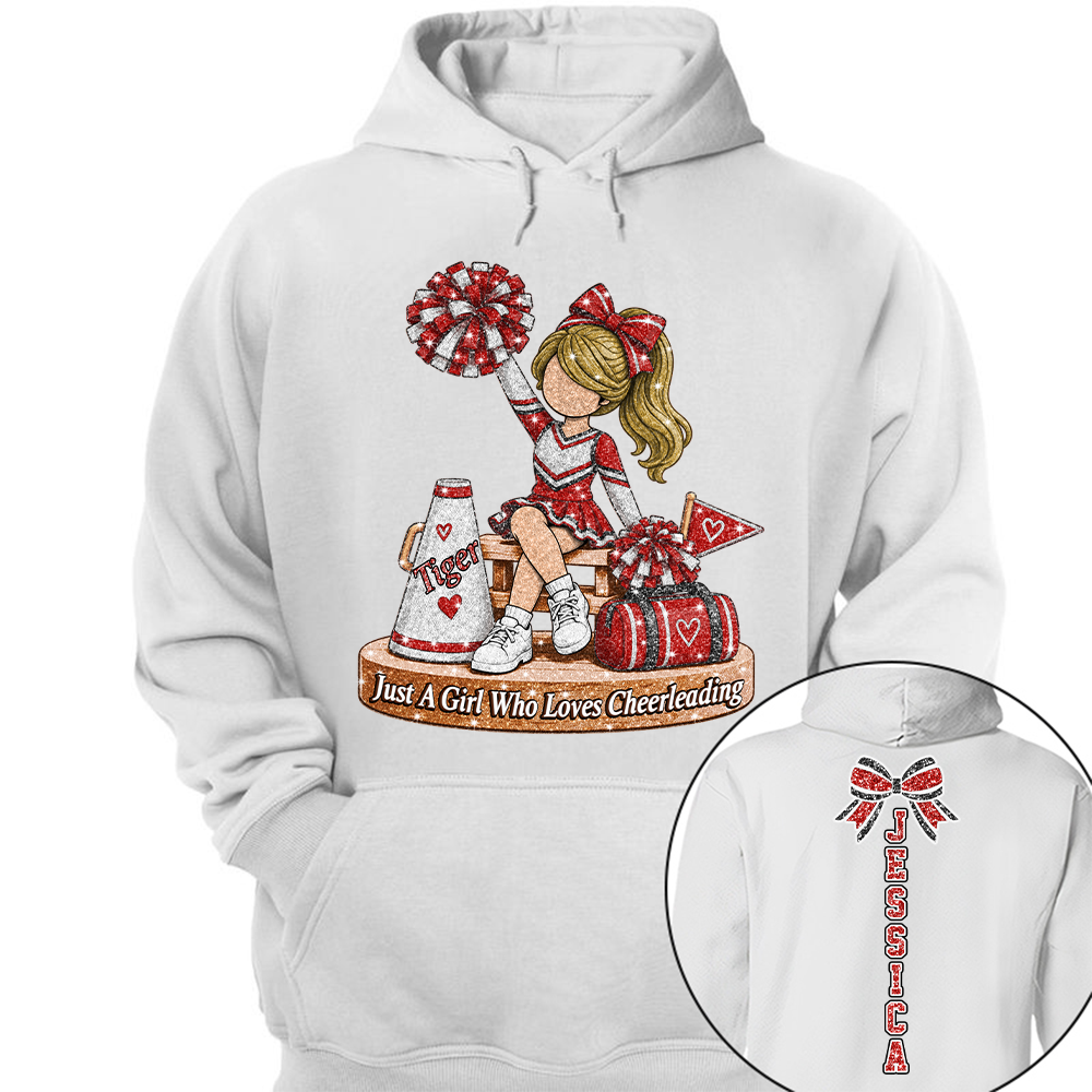 Custom Just A Girl Who Loves Cheerleading Shirt, Cheer Team Senior Night Gift L0411 Hv01
