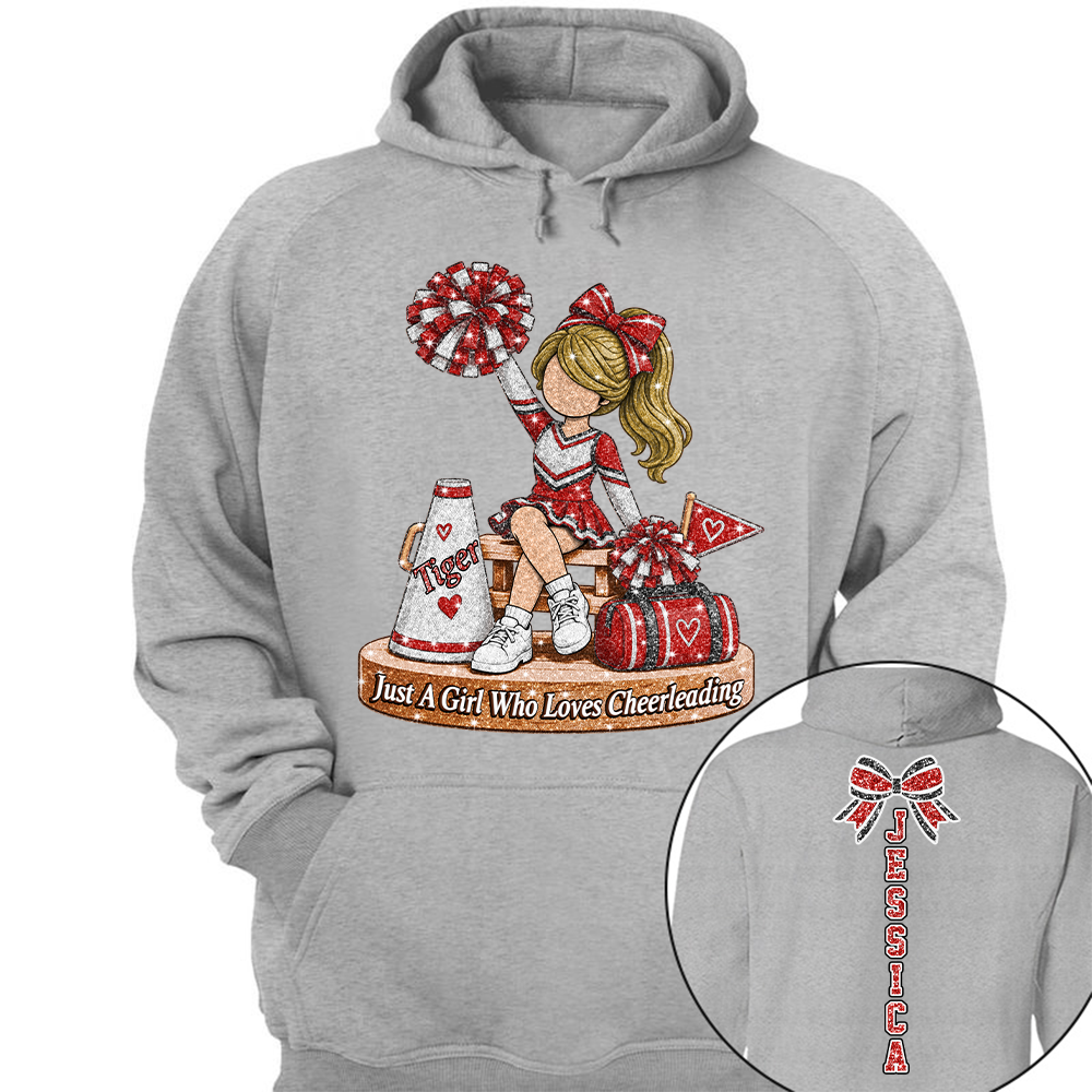Custom Just A Girl Who Loves Cheerleading Shirt, Cheer Team Senior Night Gift L0411 Hv01