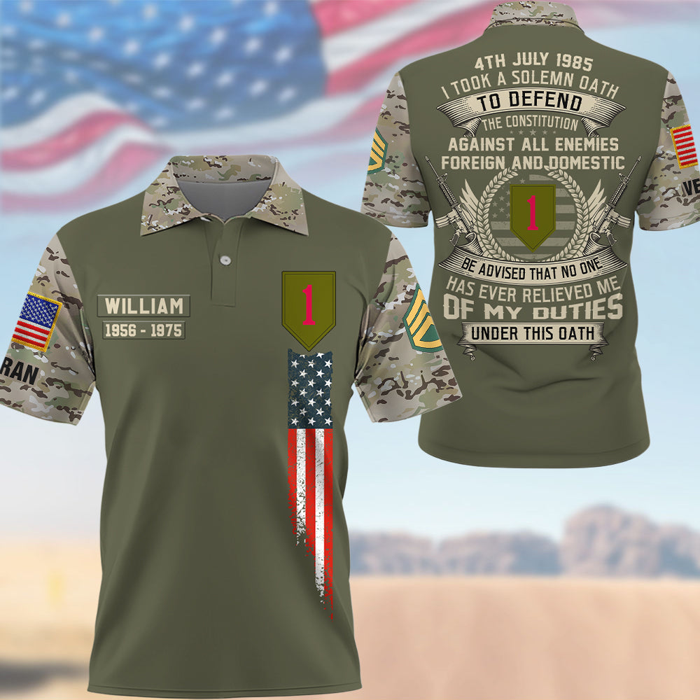 Personalized Shirt I Once Took A Solemn Oath To Defend The Constitution Pattern Camouflage Custom Veteran All Over Print Shirt K1702 Trhn