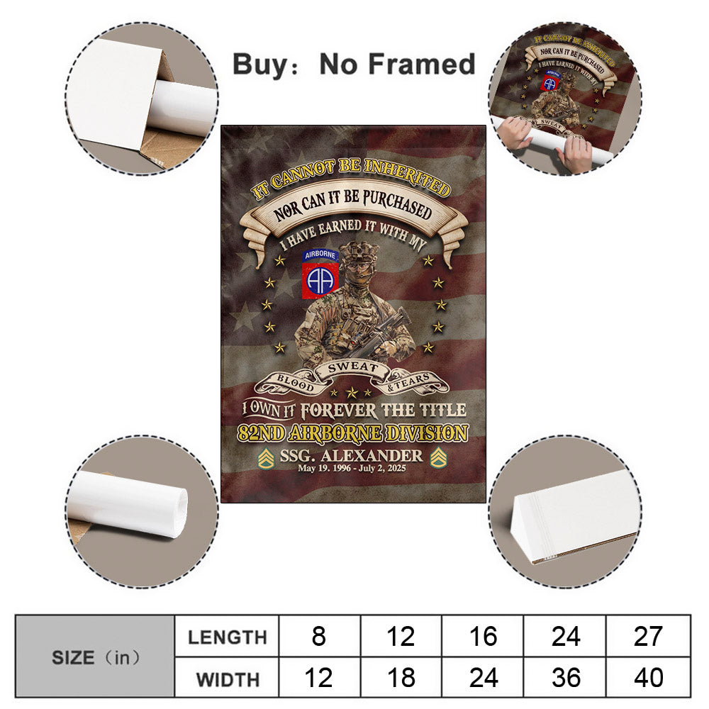 Garden Flag House Flag Custom House Decoration It Cannot Be Inherited Nor Can It Purchased Custom Division Military Gift For Veteran K1702 MT2