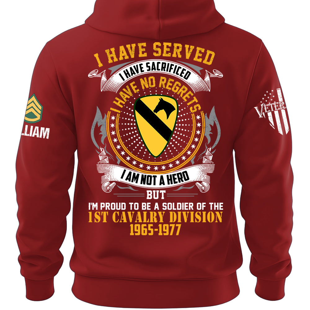 Custom Veteran Shirt I Have Served I Have Sacrificed I Have No Regrets Custom Division Rank For Veterans Military Gift K1702 MT2