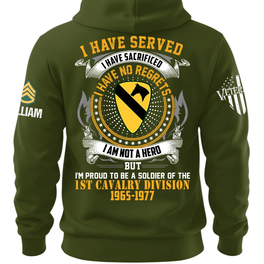 Custom Veteran Shirt I Have Served I Have Sacrificed I Have No Regrets Custom Division Rank For Veterans Military Gift K1702 MT2